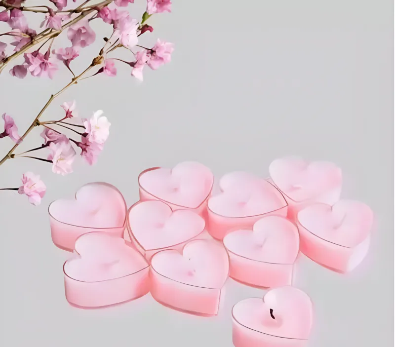 Heart Tealights Pink